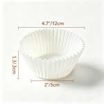 Xandory Cupcake Muffin Liners, Grease-Proof  Paper Baking Cups 100 Count- White
